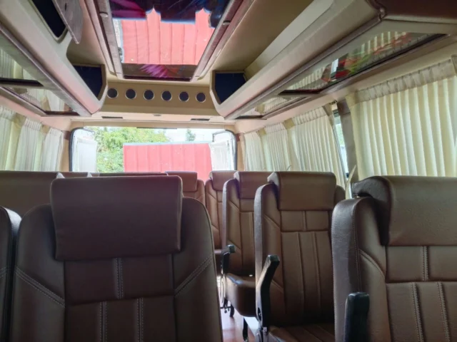 Tempo traveller interior – group tours from Salem